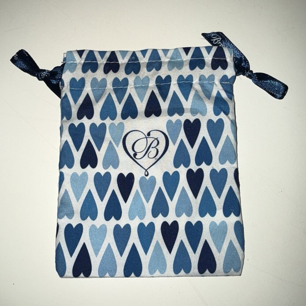 Brighton Cloth Jewelry Drawstring Pouch Bag Hearts Design